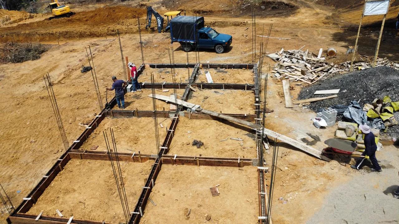 Obra en construcción del proyecto Villa Thaliana